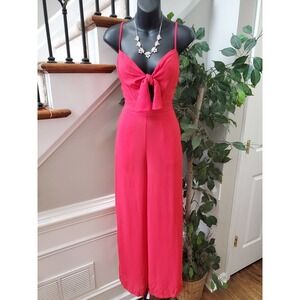 Romeo Juliet Women Red 100% Polyester Sleeveless Sweetheart Neck Jumpsuit Small